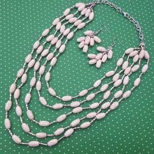 White Howlite Earrings and Necklace